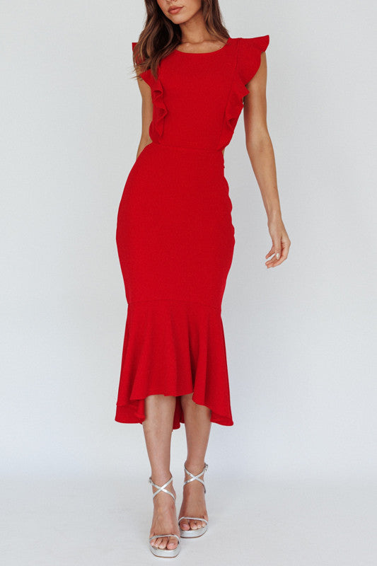 Kennedy Midi Dress - Red