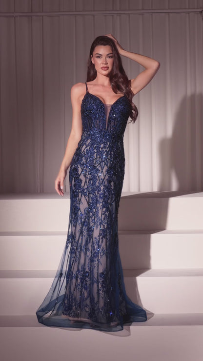 Valencia Gown - Lace & Tulle Crystal-Embellished Fitted Gown