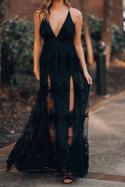 Promenade Maxi Dress in Black - Lady Black Tie