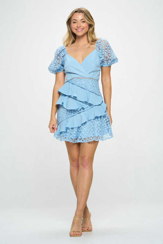 Sandra Mini Dress - Light Blue