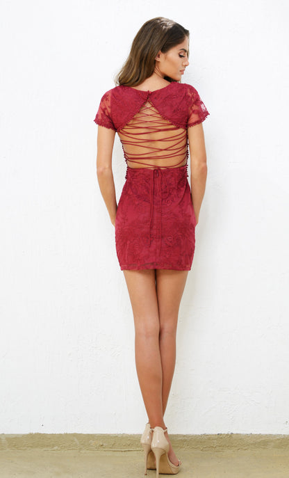 Size 2, Shay Lace Dress - Berry - FINAL SALE