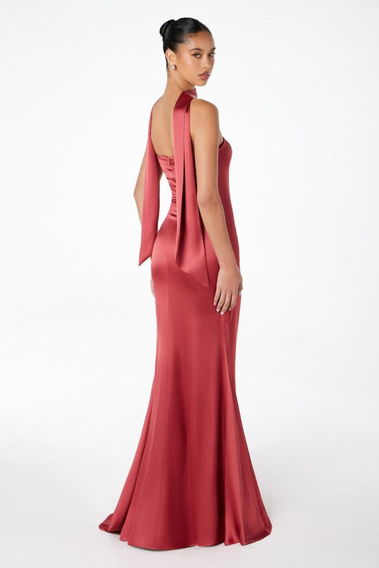 Brynn Maxi Dress - Strapless Fitted Satin Dress